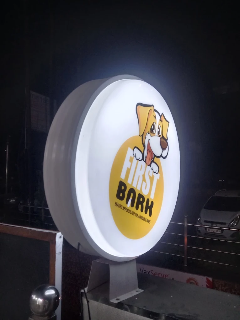 Acrylic LED Lollipop Sign Board | Round Glow Board for Shops & Branding