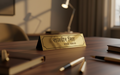 Executive Gold Acrylic Desk Name Plate - Custom Office Sign for Managers & Professionals