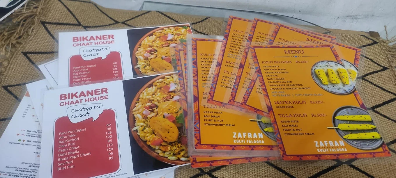 Laminated Table Menu Cards –  Waterproof & Durable Restaurant Menu